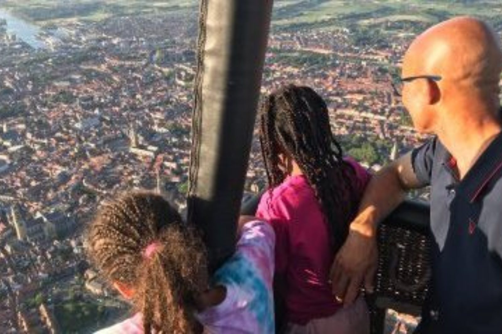 Uitzicht op het centrum van Gent vanuit een luchtballon