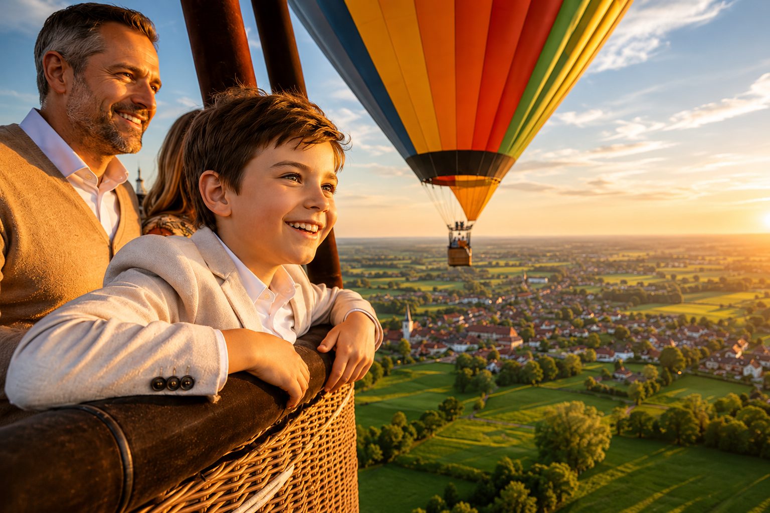 Kind beleeft een magische ballonvaart als origineel communie- of lentefeestcadeau.